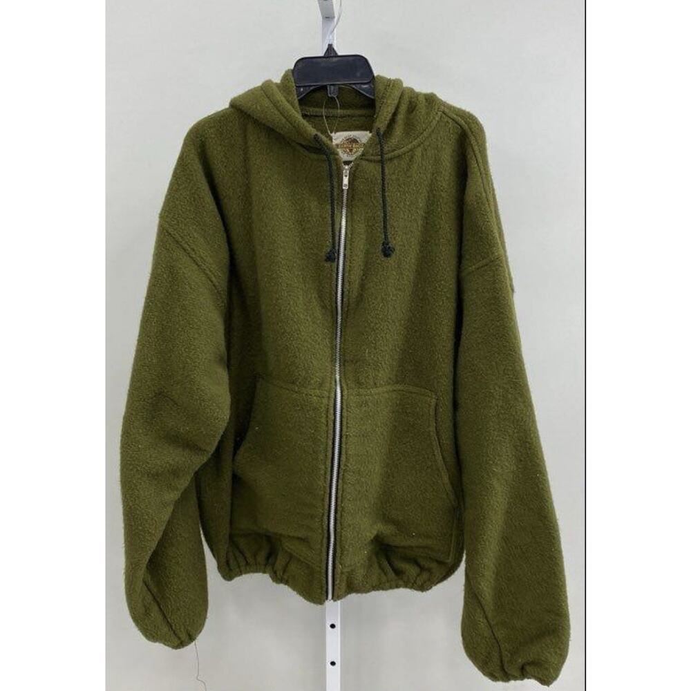 Earth Ragz Baja Green Full Zip Fleece Hoodie Sz 2xl Elastic Waist Pockets 48w 29